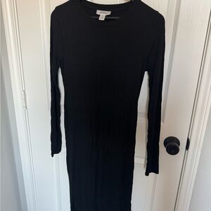 Motherhood Maternity Ribbed Black Long Sleeve Dress
